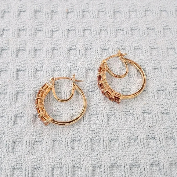 Golden Tourmaline Hoop Earrings. - Picture 9 of 10